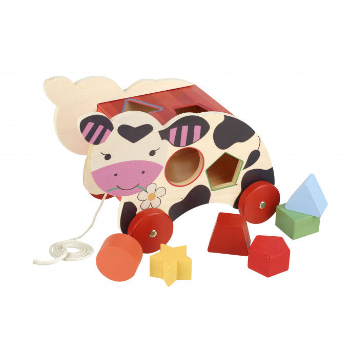 Cow Shape Sorter Pull Along Toy