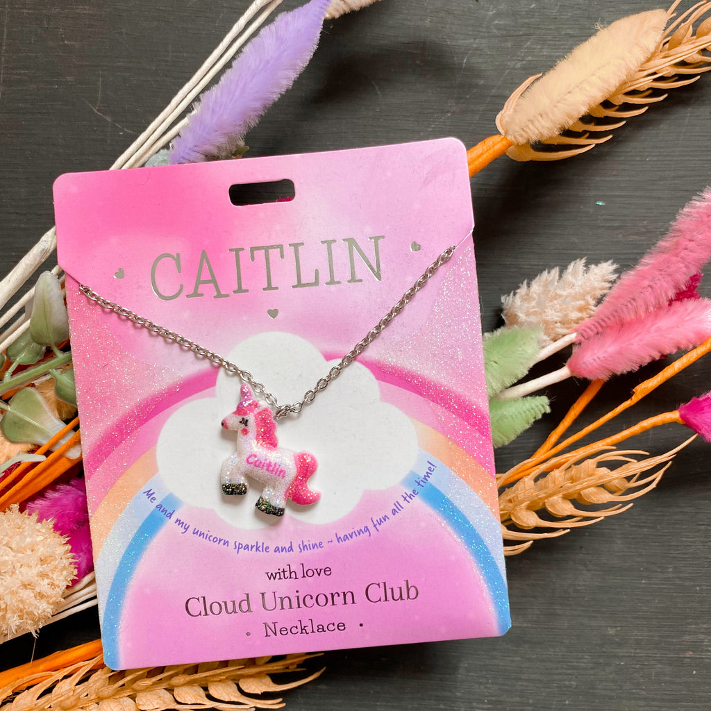 Cloud Unicorn Club Personalised Name Necklace - Caitlin