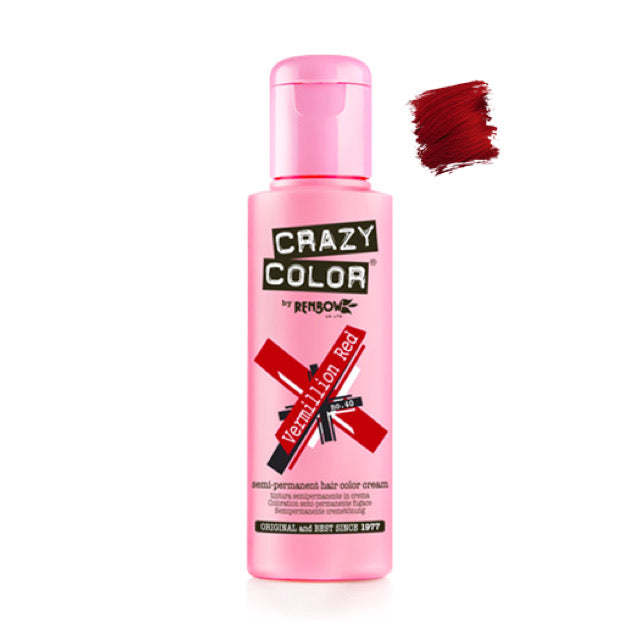 Crazy Color Semi-Permanent Hair Colour - Vermillion Red