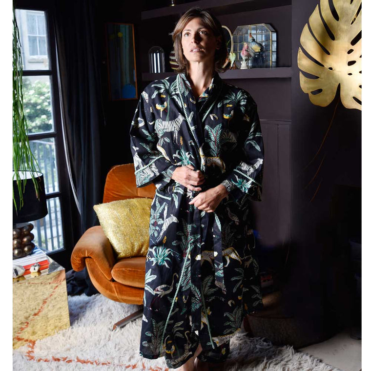 Cotton Safari Dressing Gown