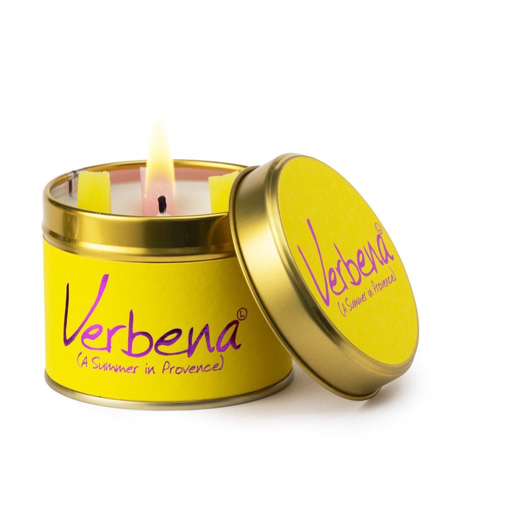 Lily-Flame Scented Tin Candle - Verbena