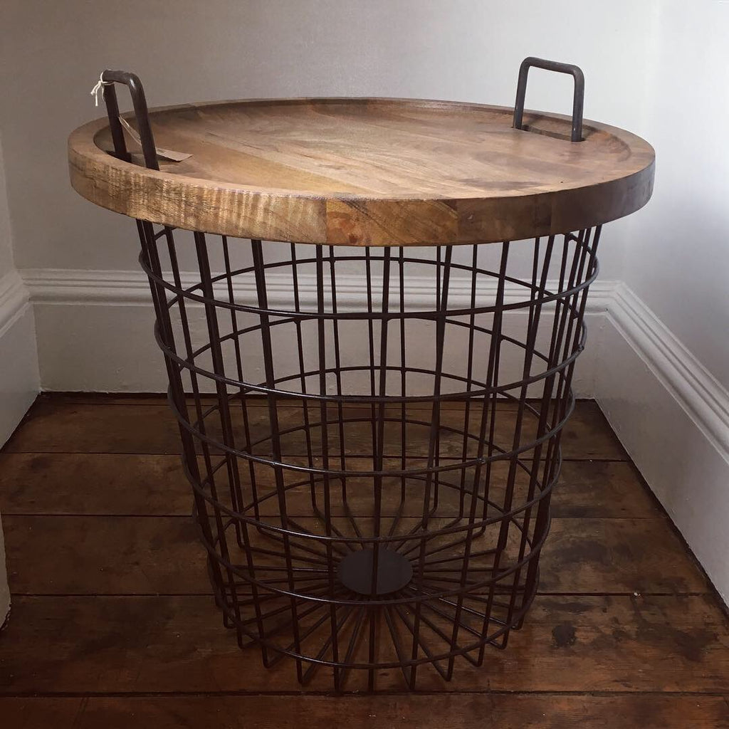 Industrial Style Basket Table