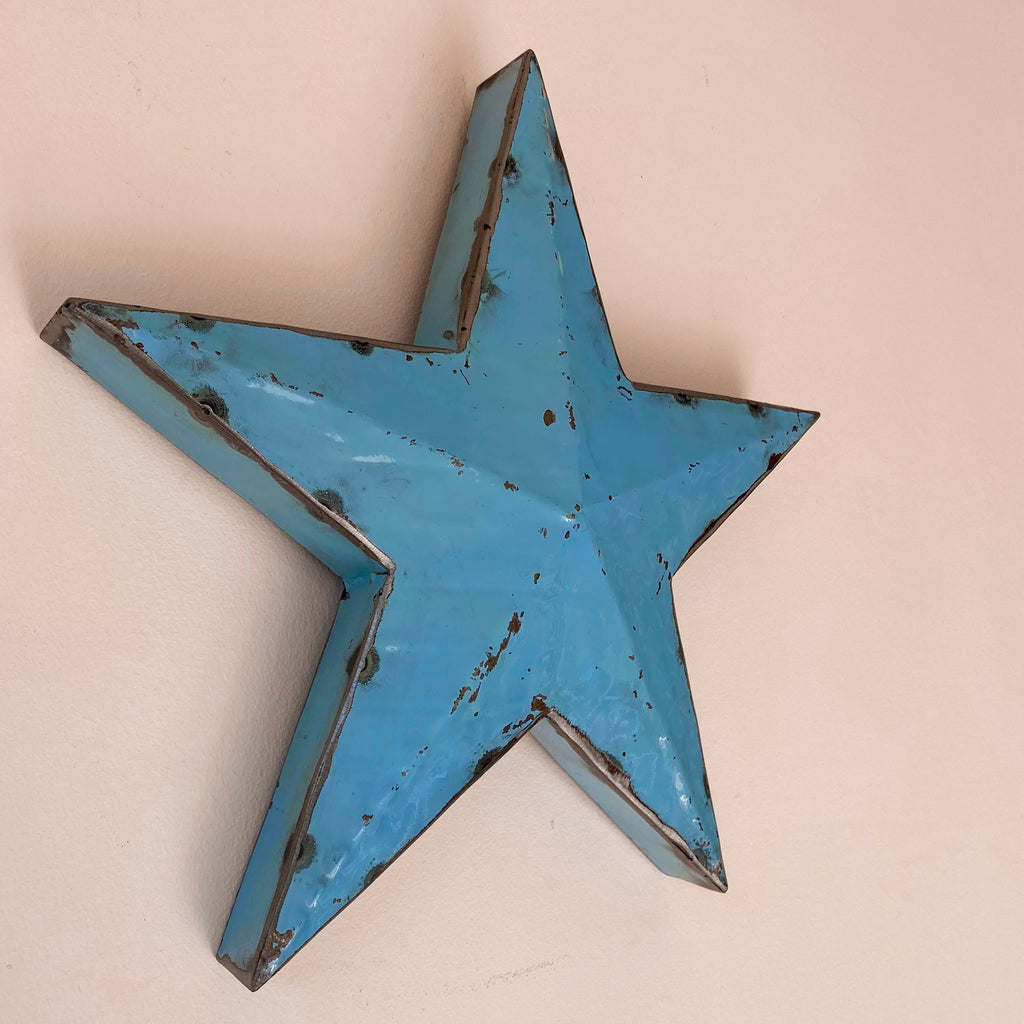 Reclaimed Metal Wall Star - Choice of Colours & Sizes
