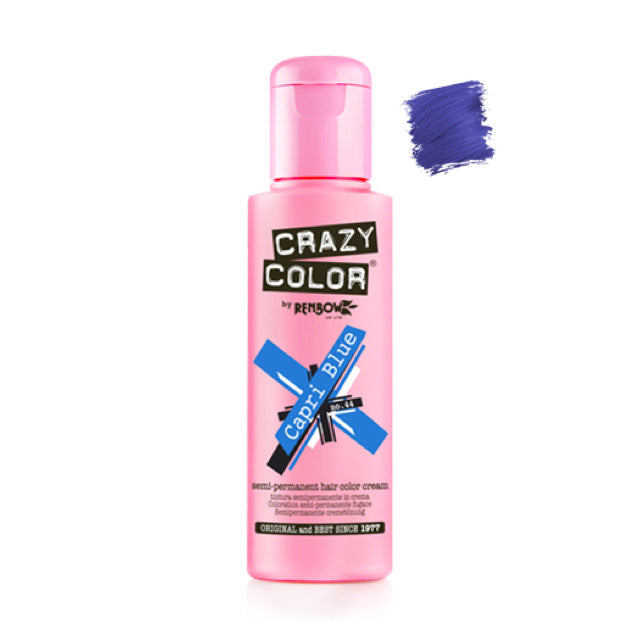 Crazy Color Semi-Permanent Hair Colour - Capri Blue
