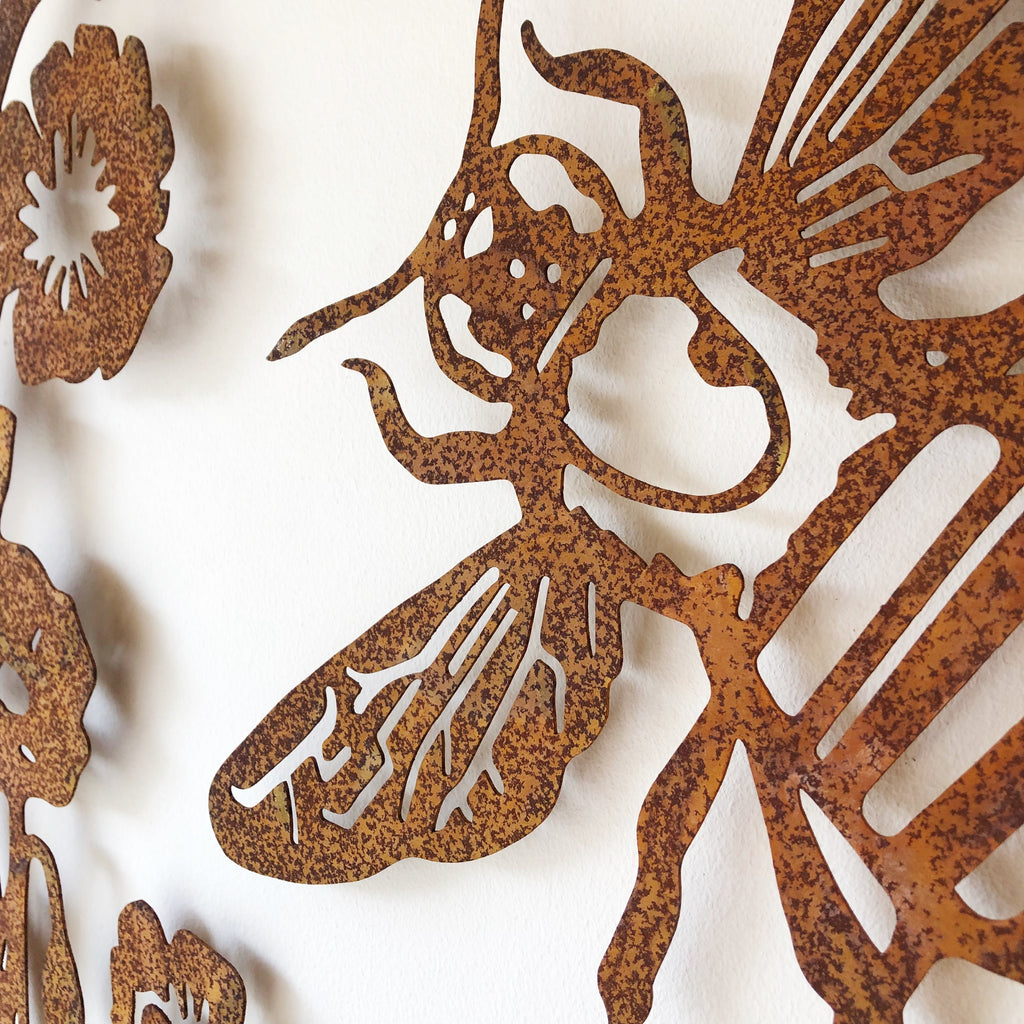 Honeycomb Bee Wall Plaque
