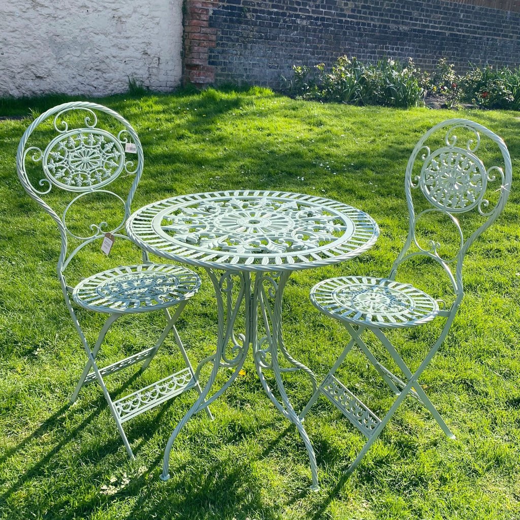 Garden Table & Chair Set - Round Green