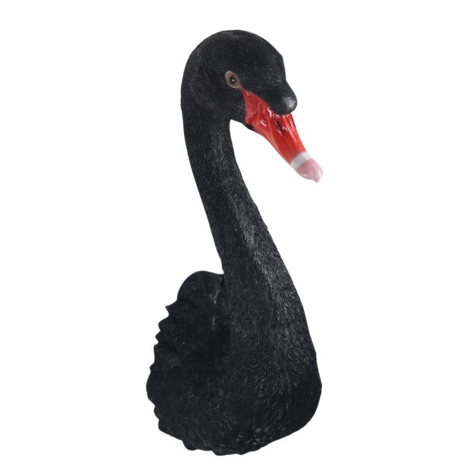 Resin Wall Mounted Swan Head Black