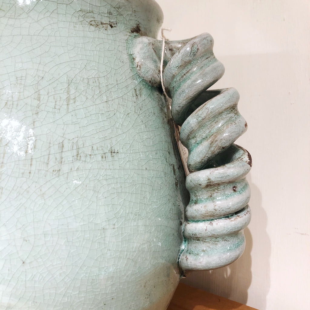 Large Green Jug With Twisted Handle