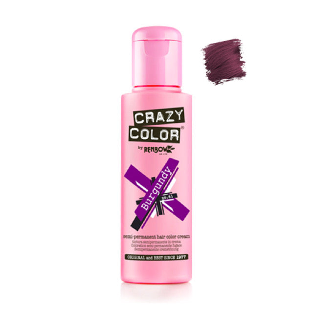 Crazy Color Semi-Permanent Hair Colour - Burgundy