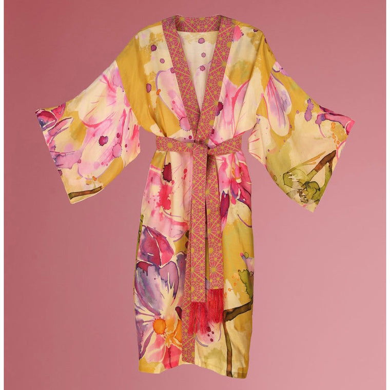 Mustard Orchid Kimono Gown