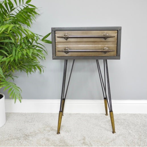 Metal Industrial Style Bedside Cabinet