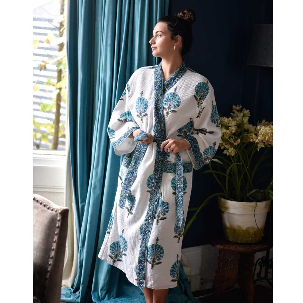 Cotton Waffle Shell Dressing Gown