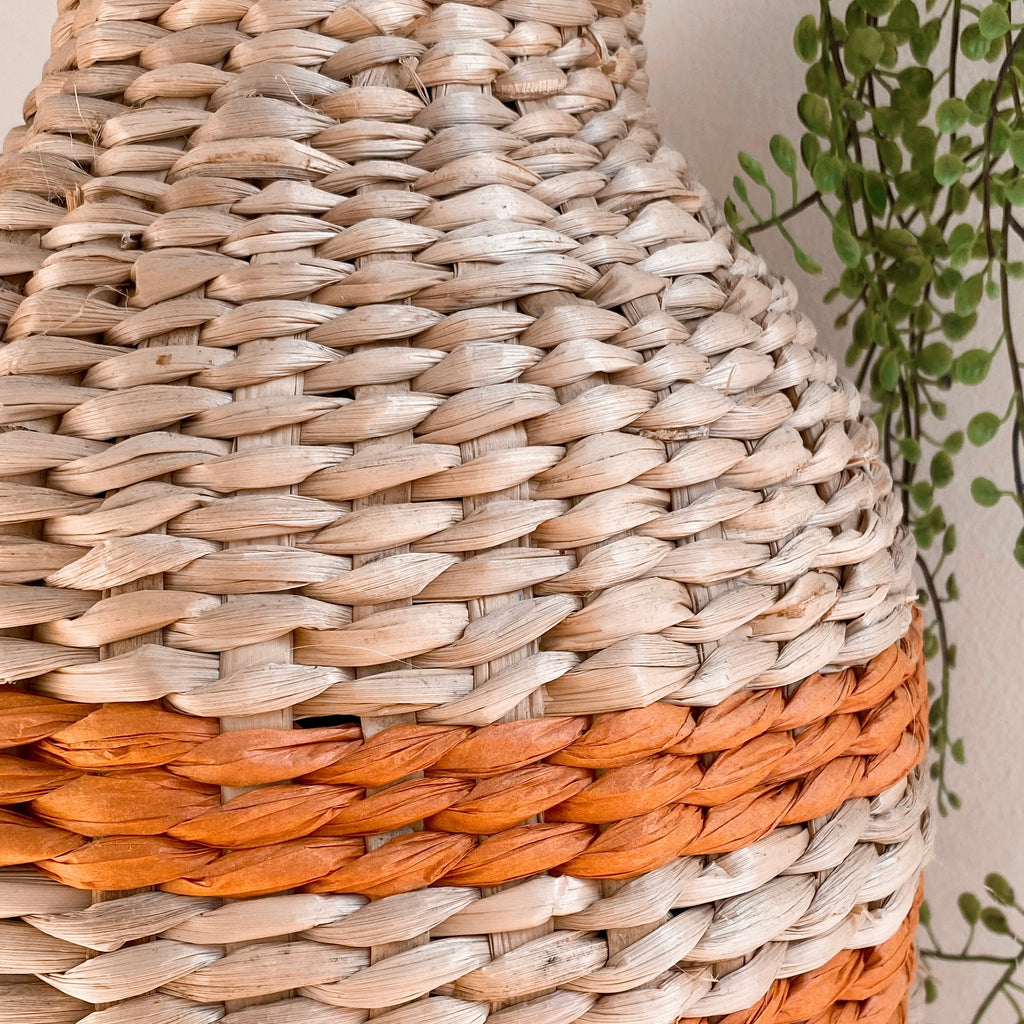 Woven Grass Basket Vase