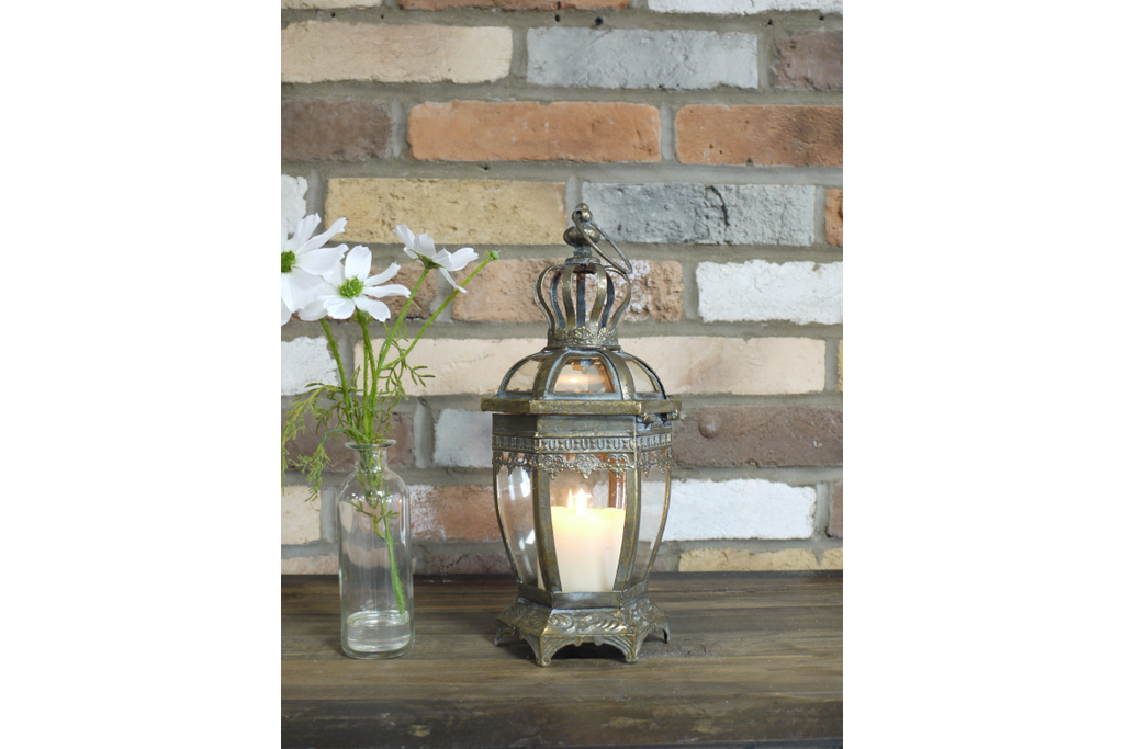 Gold Metal Crown Lantern