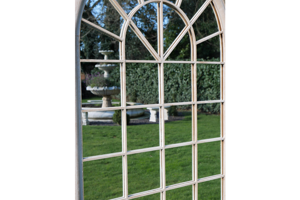 Rustic Cream Arch Garden Mirror