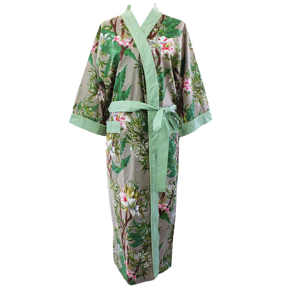 Cotton Stargazer Lily Dressing Gown