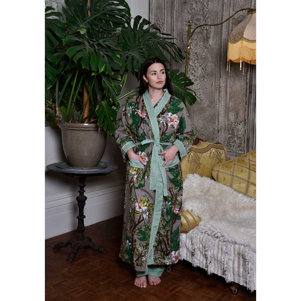 Cotton Stargazer Lily Dressing Gown