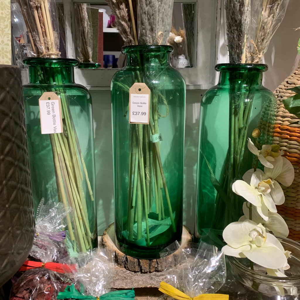 Glass Green Bottle Vase