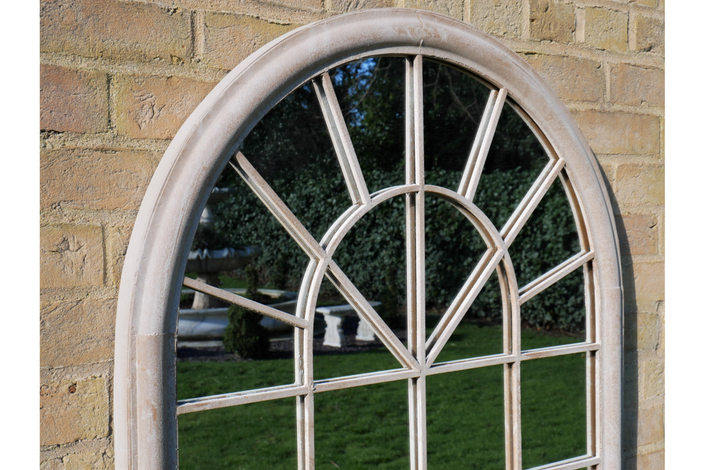 Rustic Cream Arch Garden Mirror