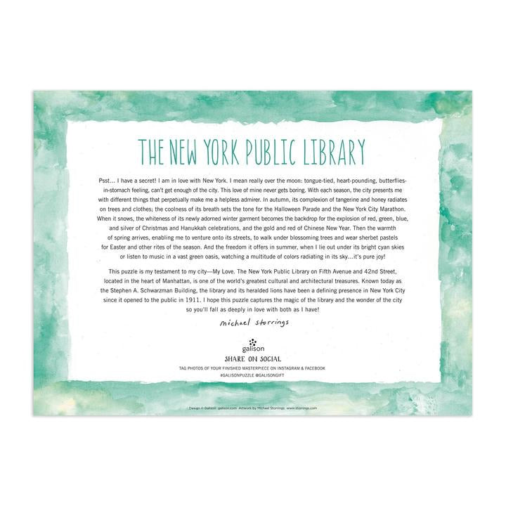 Michael Storrings New York Public Library 1000 Piece Jigsaw Puzzle