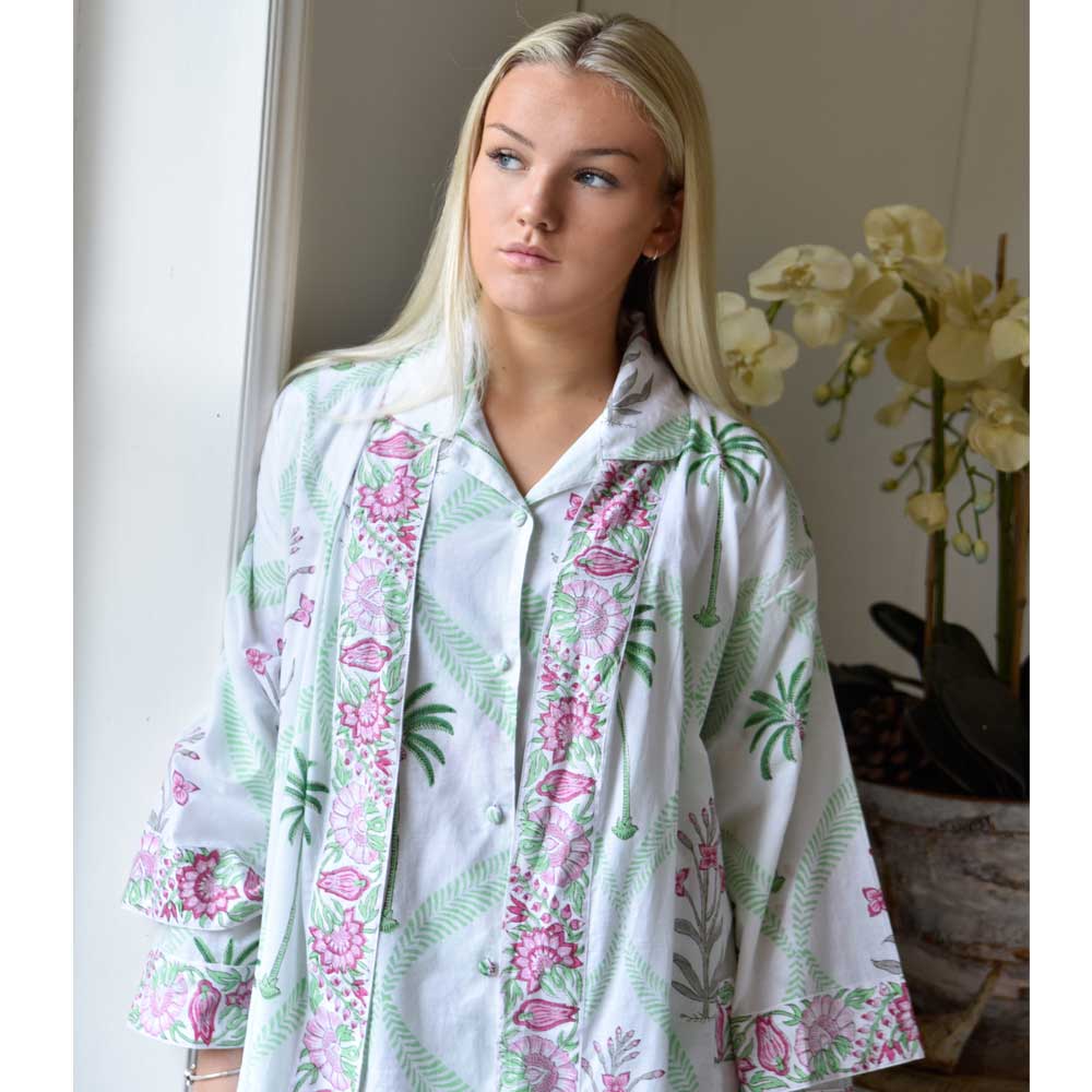 Cotton Palm Tree Dressing Gown