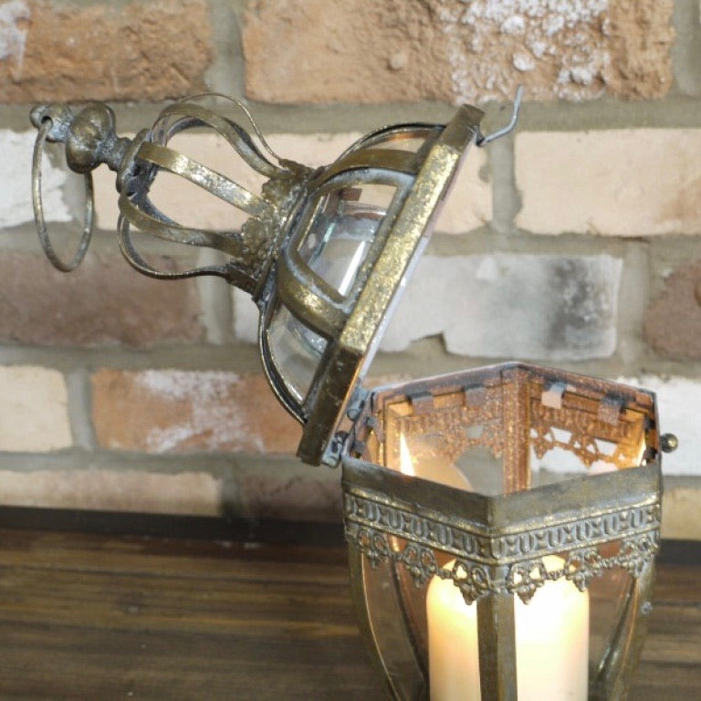 Gold Metal Crown Lantern