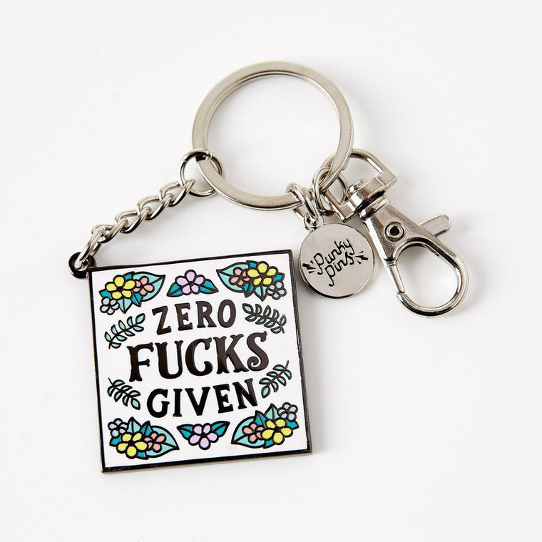 Punky Pins Enamel Keyring - Zero Fucks Given