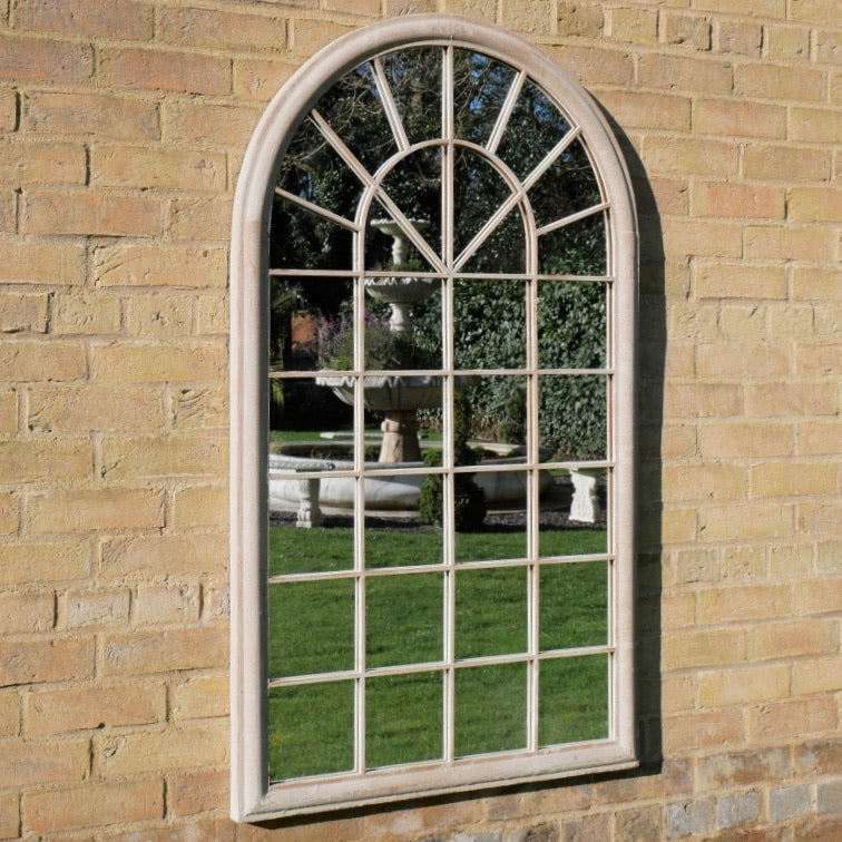 Rustic Cream Arch Garden Mirror