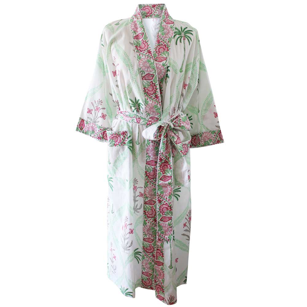 Cotton Palm Tree Dressing Gown