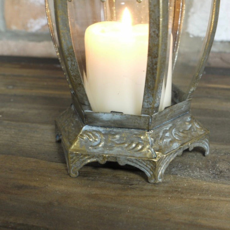 Gold Metal Crown Lantern