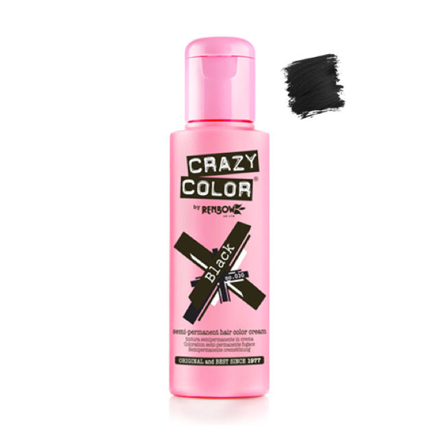 Crazy Color Semi-Permanent Hair Colour - Black