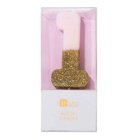 We Heart Birthdays Glitter Candle 0 - 9