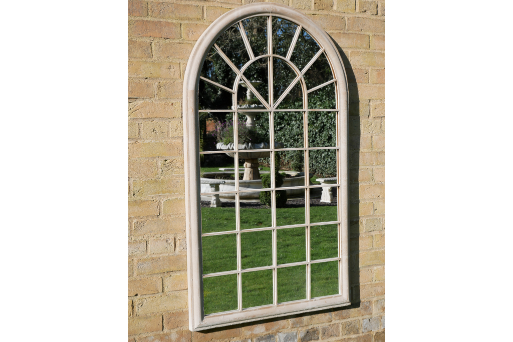 Rustic Cream Arch Garden Mirror