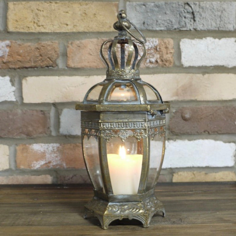 Gold Metal Crown Lantern