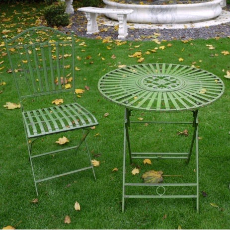 Garden Table & 2 Chairs Set - Green