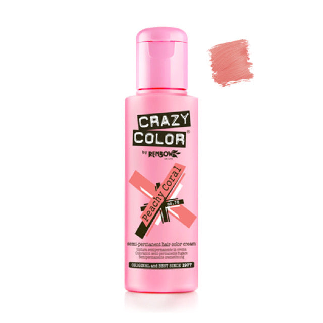 Crazy Color Semi-Permanent Hair Colour - Peachy Coral