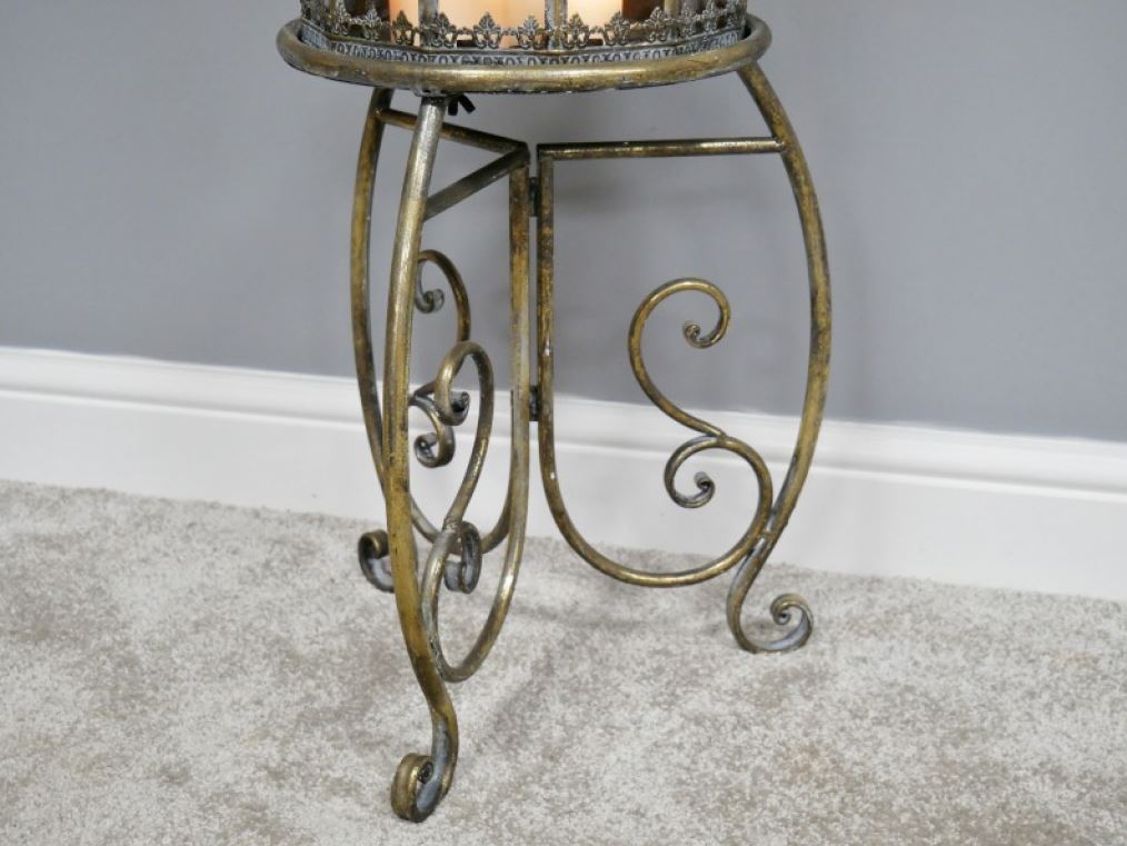 Large Brass Lantern On Stand
