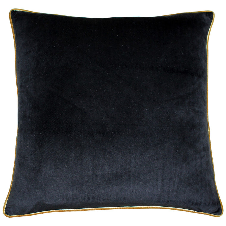 Meridian Velvet Cushion - Black & Gold