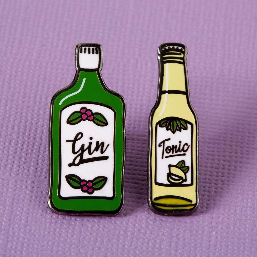 Punky Pins Enamel Pin Badge - Gin & Tonic Set