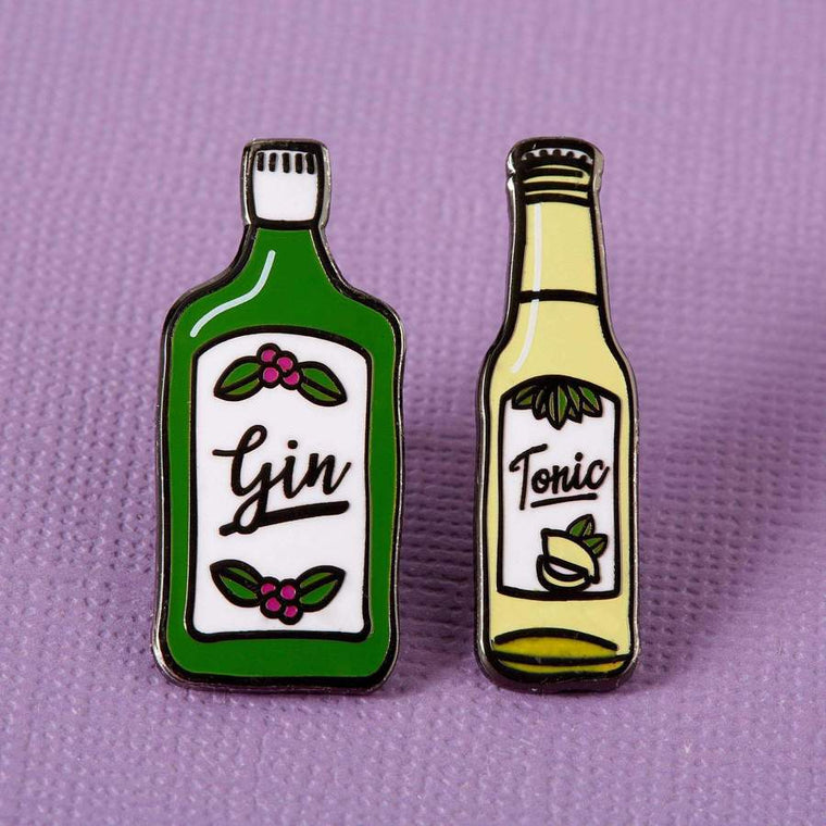 Punky Pins Enamel Pin Badge - Gin & Tonic Set